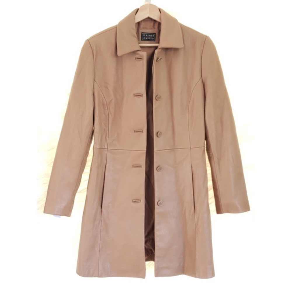 LEATHER LIMITED Genuine Leather Mid-Length Coat